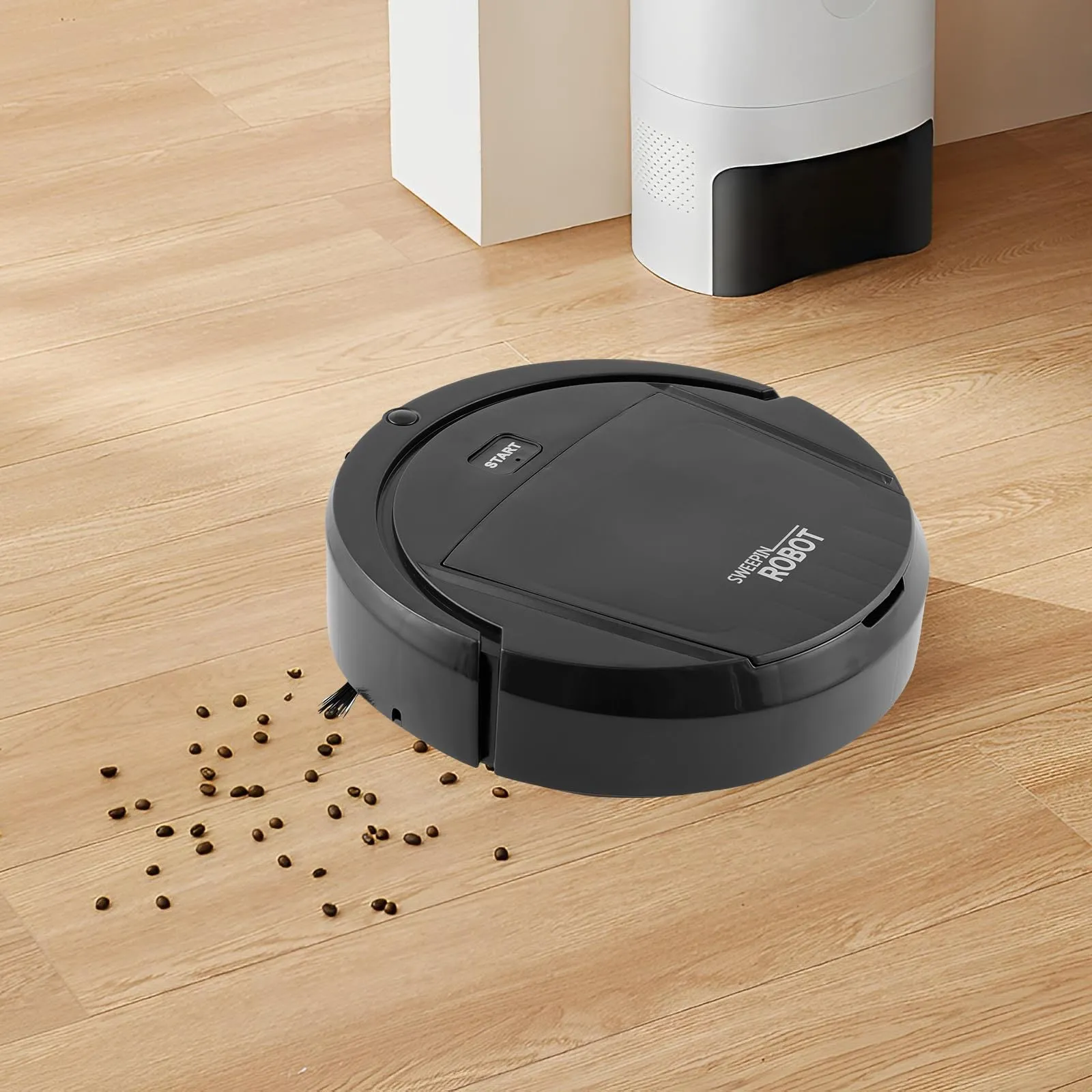 1200mAh Mopping Robot Vacuum Cleaner - Quiet, Strong Suction, Smart Navigation, Multifunctional (Black)