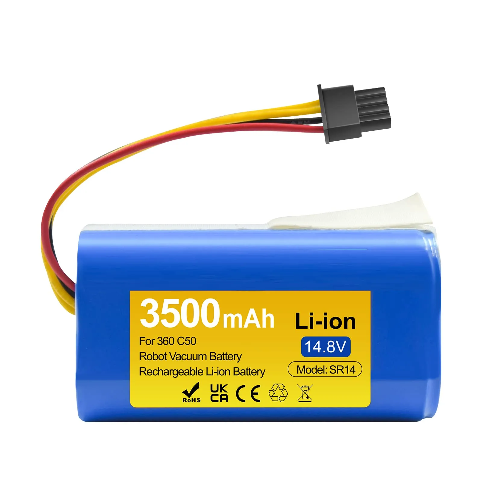 14.8V 3500mAh Replacement Battery for 360 C50 Robotic Vacuum Cleaner TCL S1/S15/S18