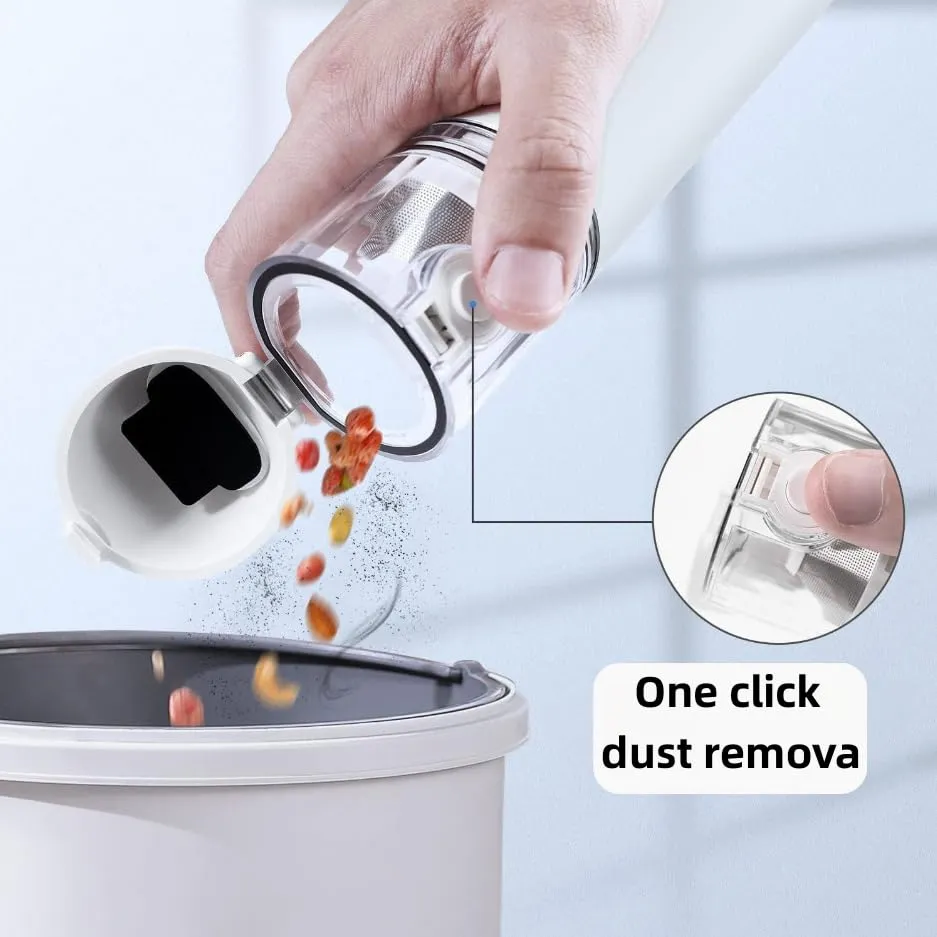 15000PA Cordless Handheld Vacuum Cleaner, Mini Portable Rechargeable with Stainless Steel HEPA Filters (White) - Image 5