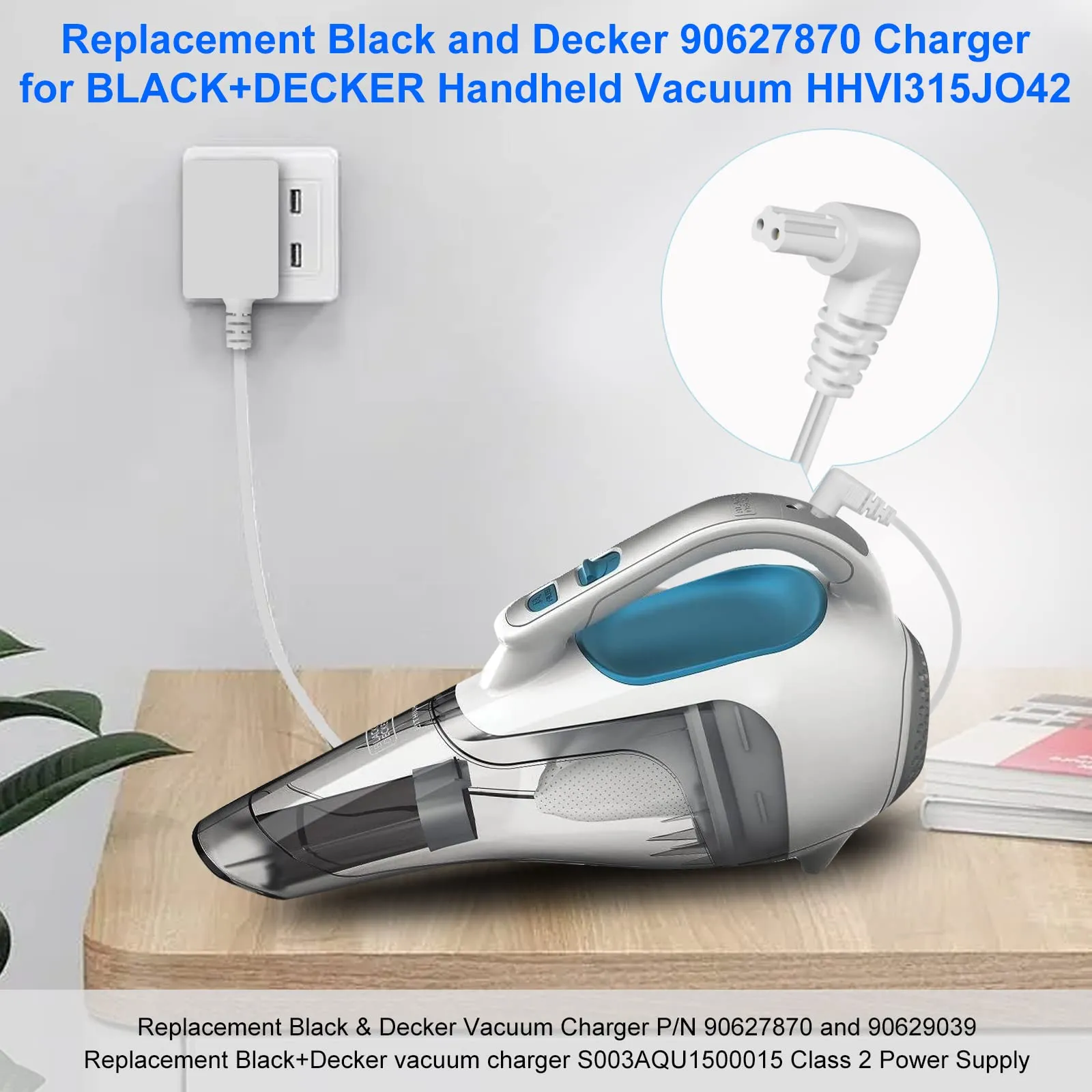 15V Charger for Black and Decker Handheld Vacuums: Compatible with HHVI315JO42, HFVB315J22, Safe & Reliable Power Supply - Image 6