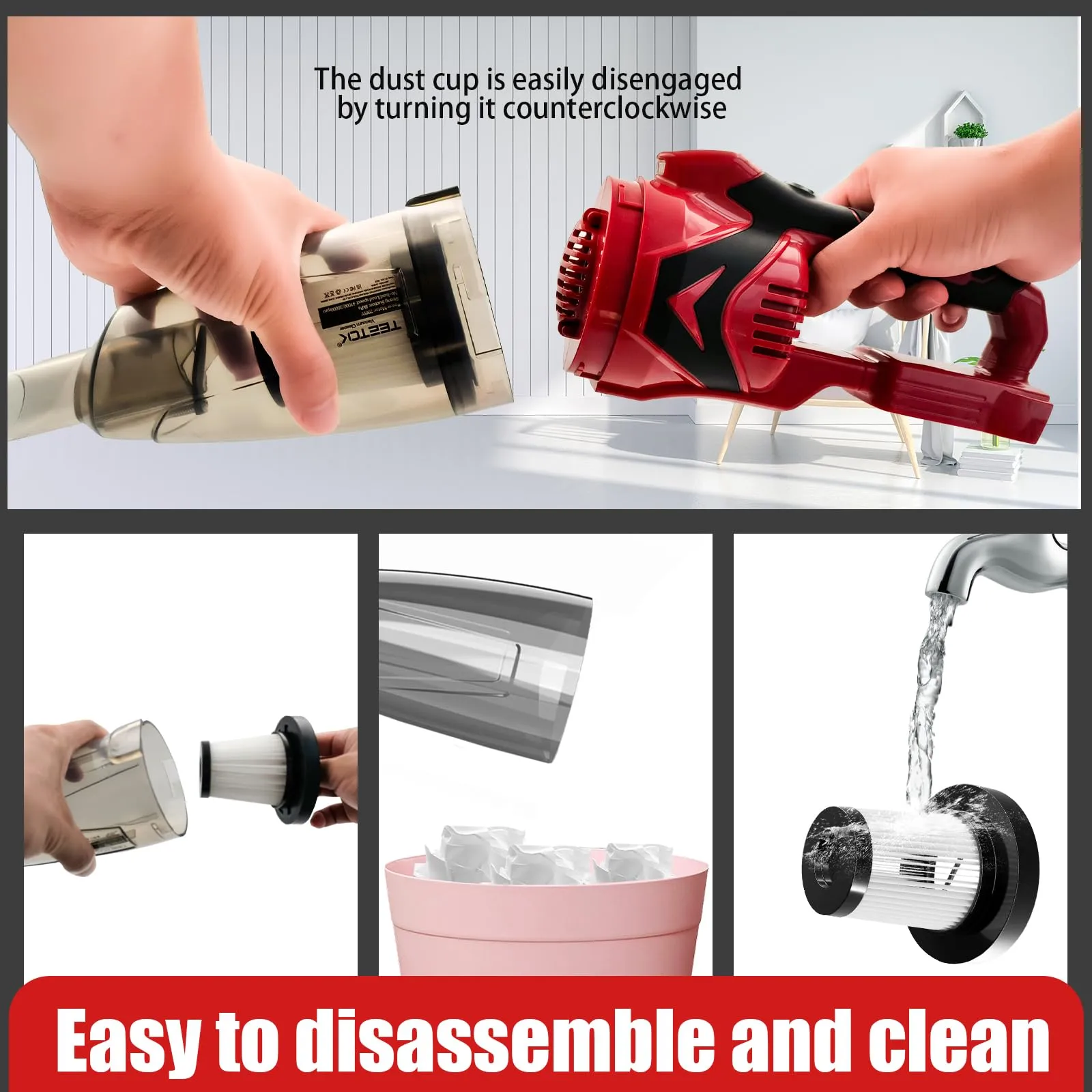 200W Cordless Handheld Vacuum for Milwaukee 18V Battery - Lightweight with 8kPa Suction for Home & Car - Image 6
