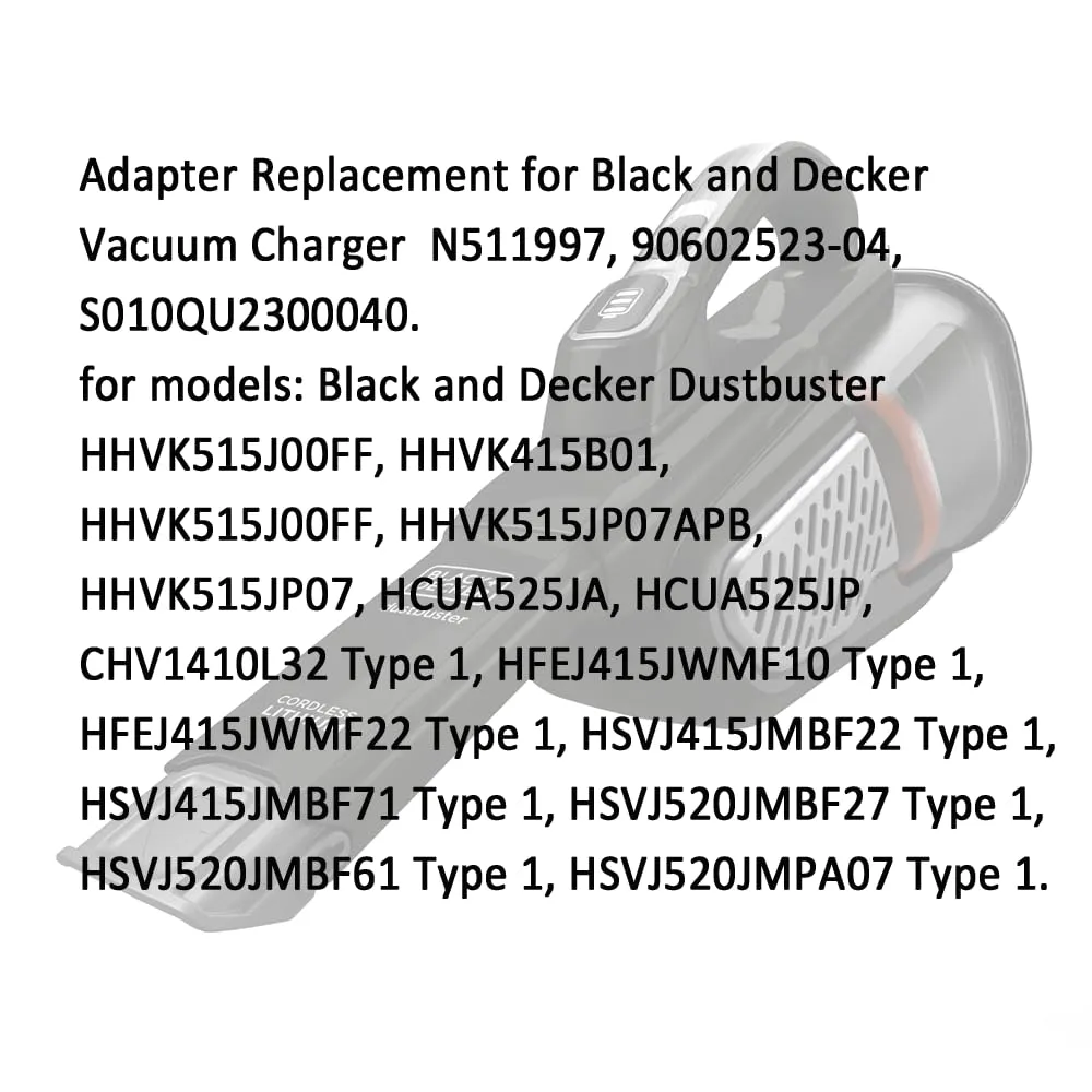 23V Adapter Charger for Black and Decker Dustbuster Handheld Vacuum - Compatible Models Included - Image 2