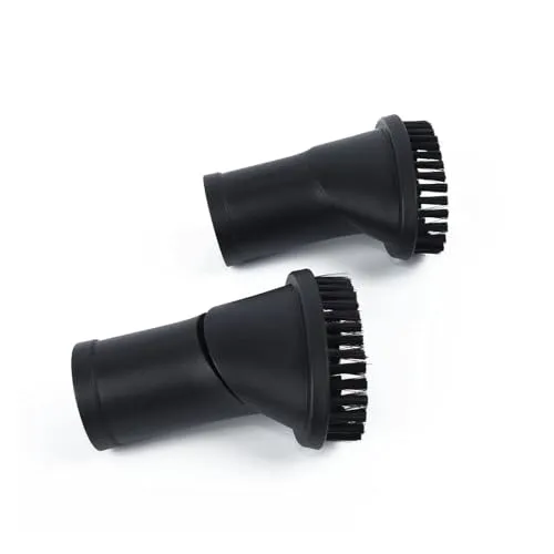 2pcs Black Vacuum Cleaner Round Dust Brush Attachment 35mm Soft Bristle High-Quality Tools