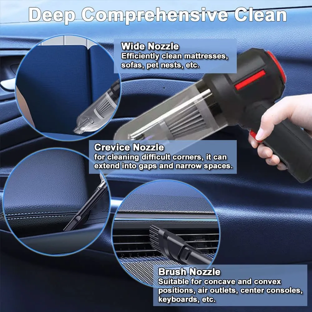3-in-1 Cordless Handheld Vacuum Cleaner ADPTOYU with 9000PA Suction for Car, Office & Home - Image 4