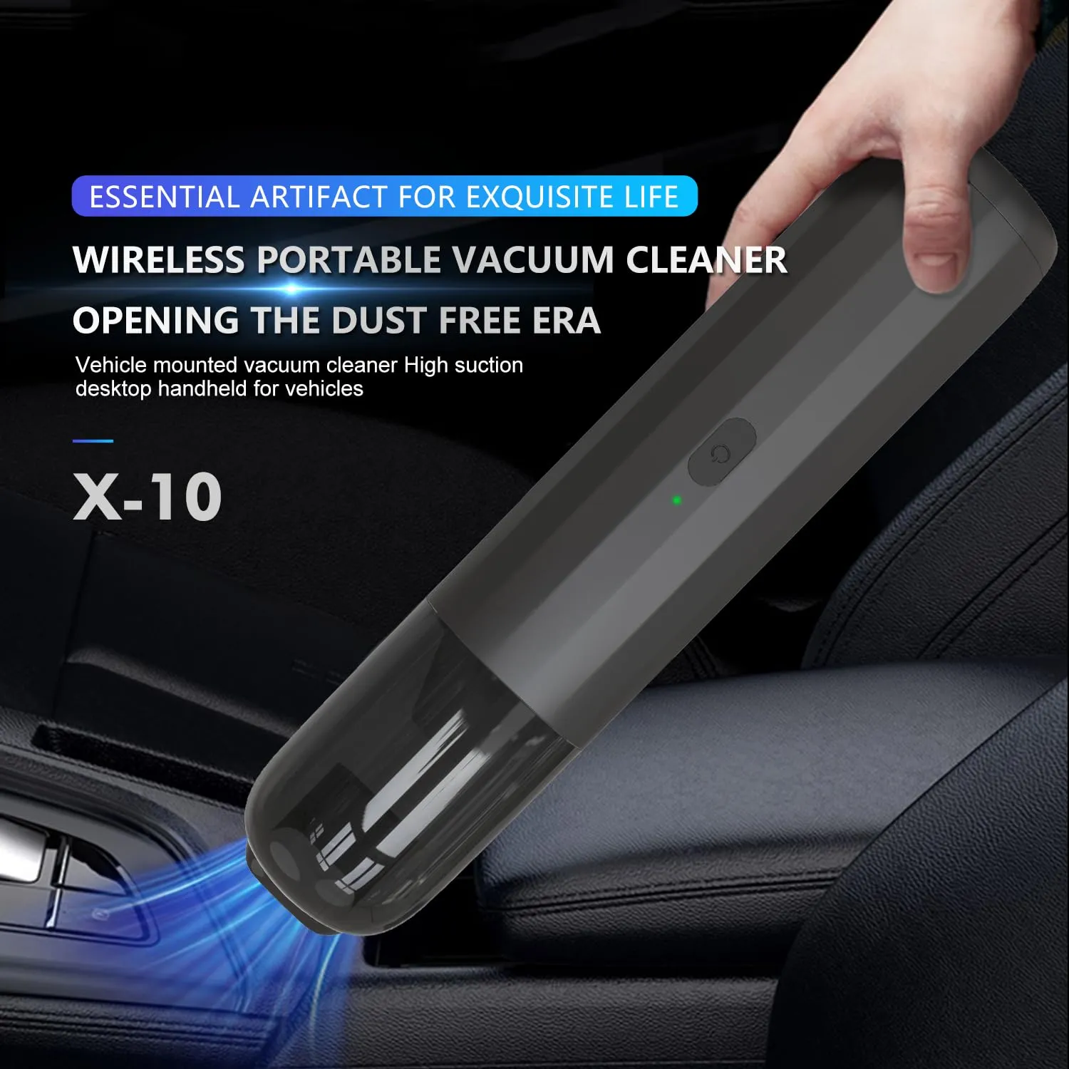 3-in-1 Handheld Vacuum Cleaner & Cordless Blower - Portable Air Duster & Vacuum Pump for Car, Pet Hair - Image 4