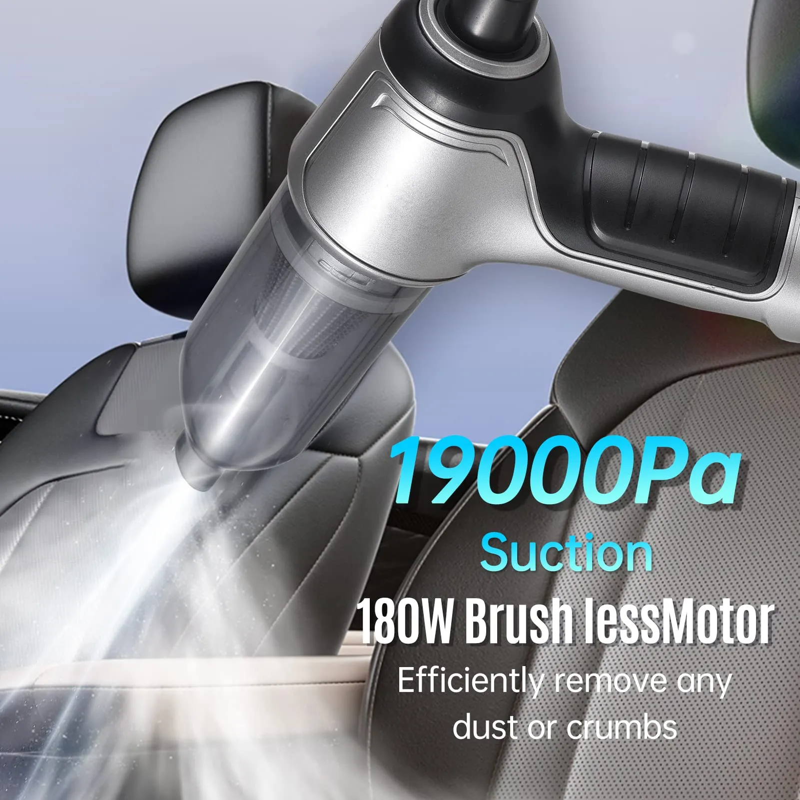 3 in 1 Cordless Vacuum Cleaner - 19000PA Brushless Motor, Portable Rechargeable Mini Vacuum for Home, Car & Pets - Image 3