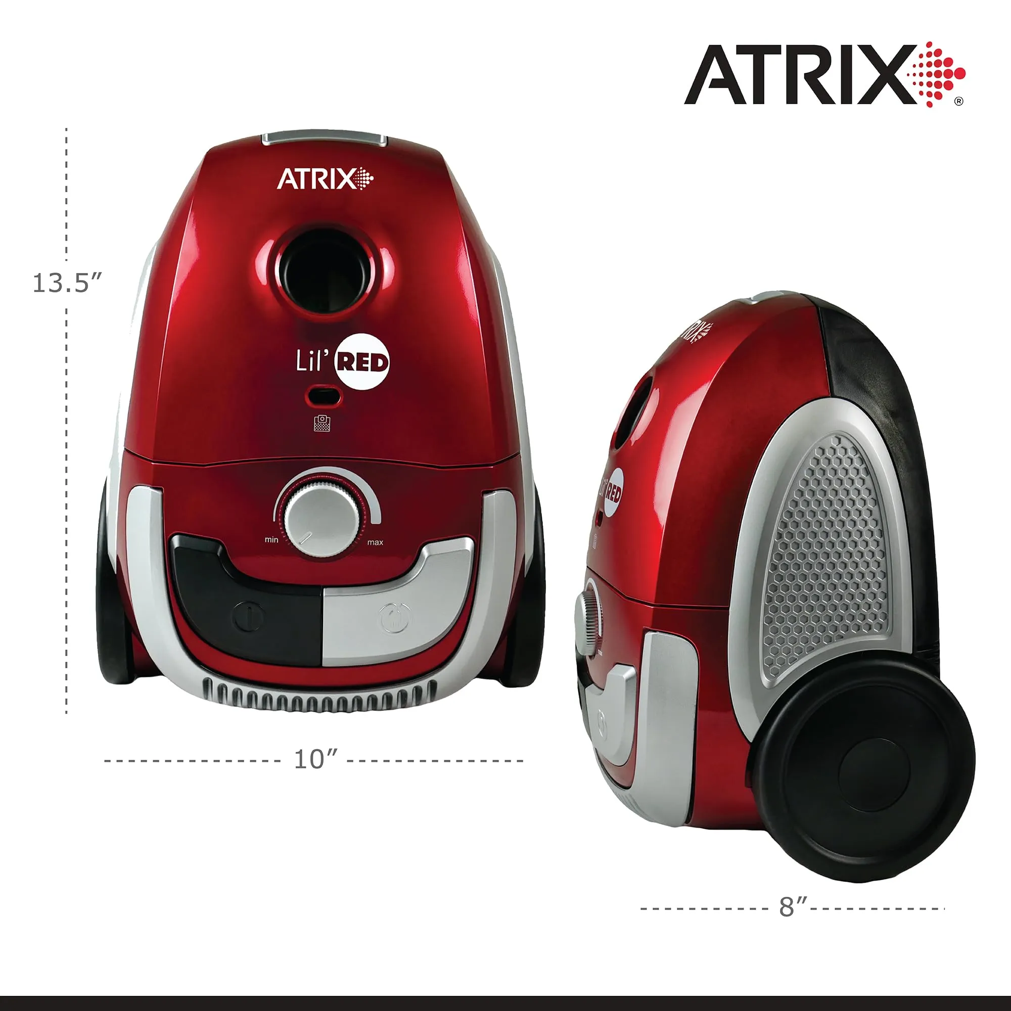 AHSC-1 Atrix Lil Red Portable Canister Vacuum with 2 Quart HEPA Filter and Variable Speed Motor - Image 4