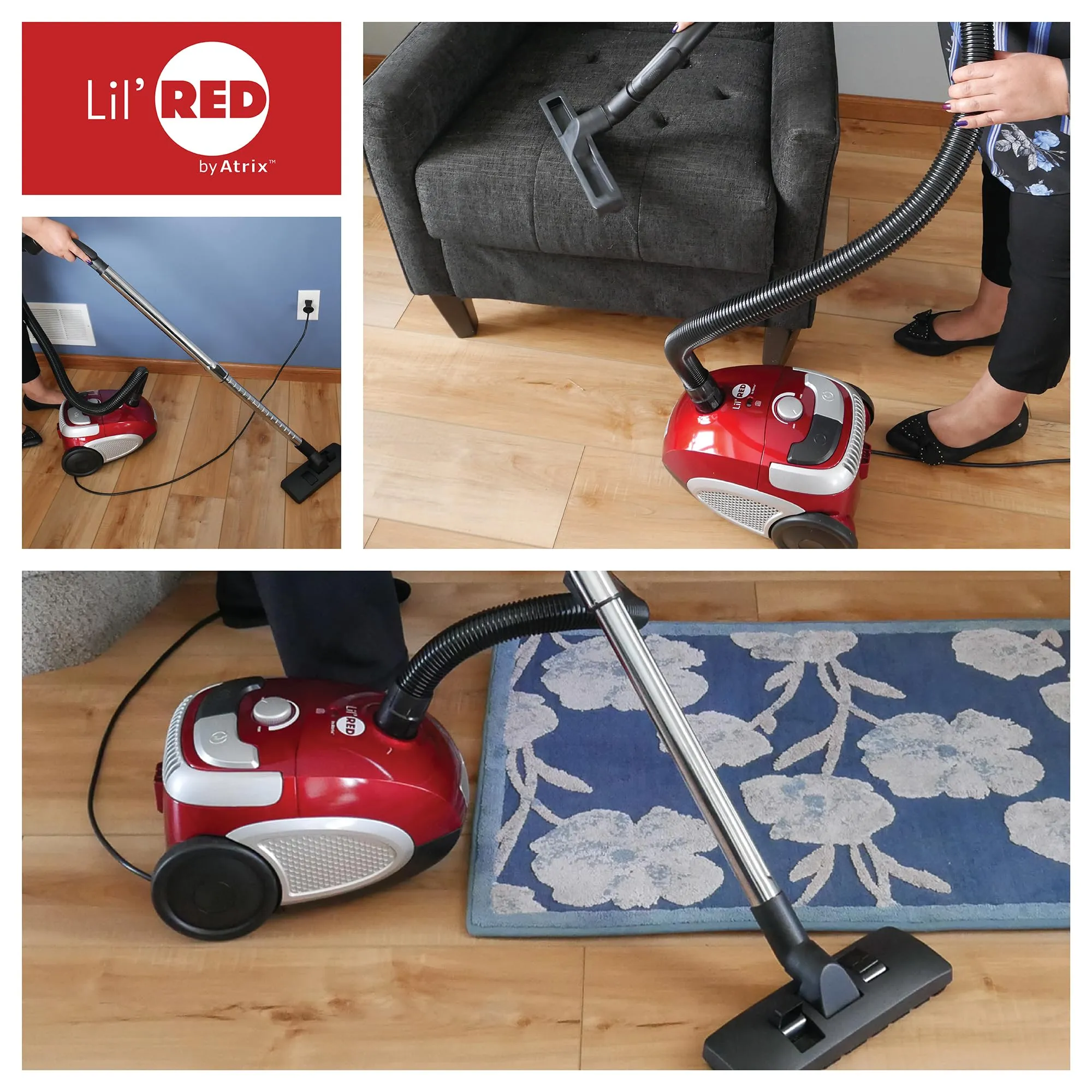 AHSC-1 Atrix Lil Red Portable Canister Vacuum with 2 Quart HEPA Filter and Variable Speed Motor - Image 5