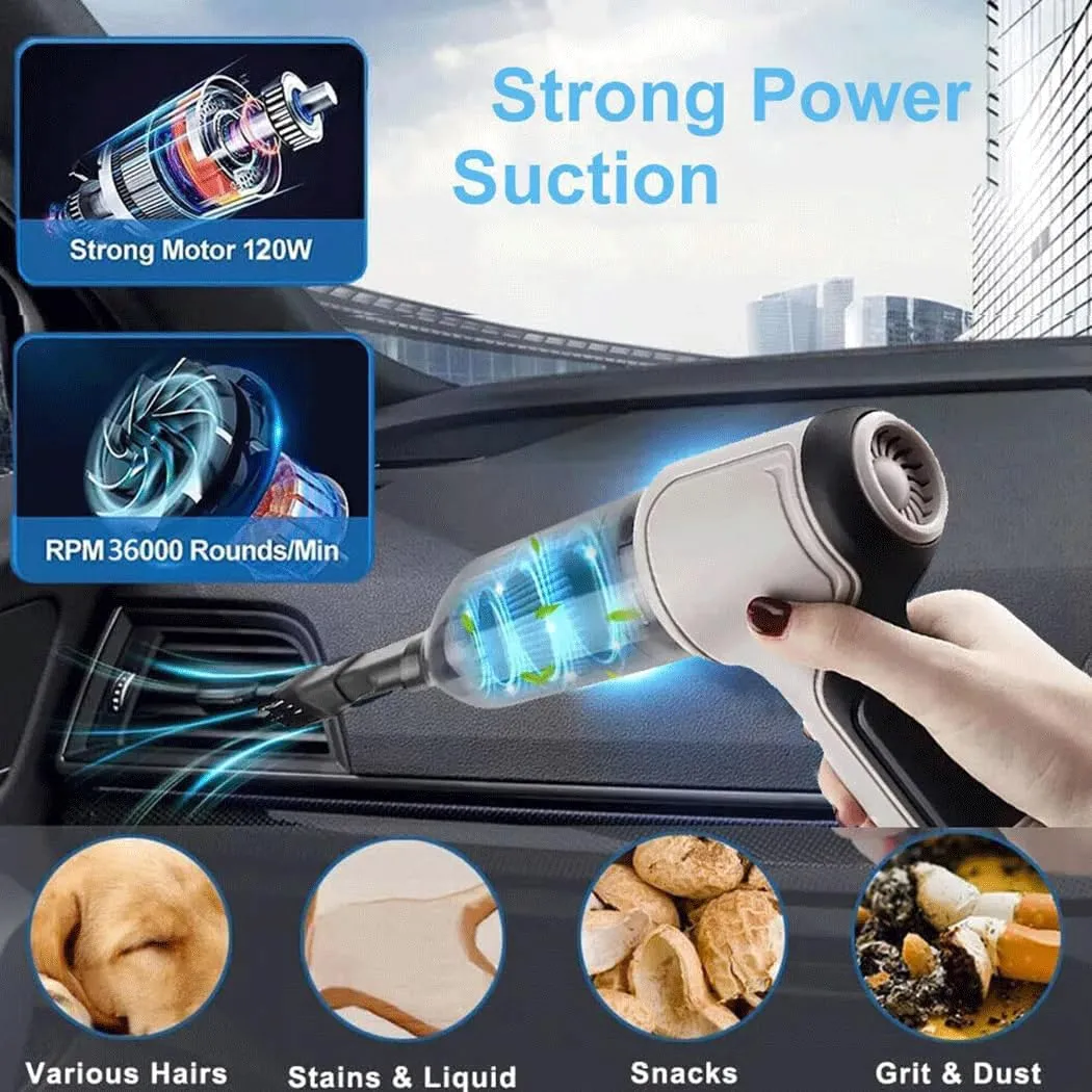 Airfy Pro 2 Car Vacuum Cleaner - 3-in-1 Powerful Suction, Fast Charging, Compact & Portable (Green) - Image 2