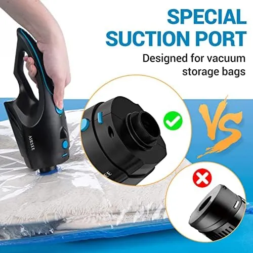 AIRSEE Handheld Vacuum, 13 KPA Cordless Mini Vacuum Cleaner with LED Light & 600ml Dust Cup - Image 6