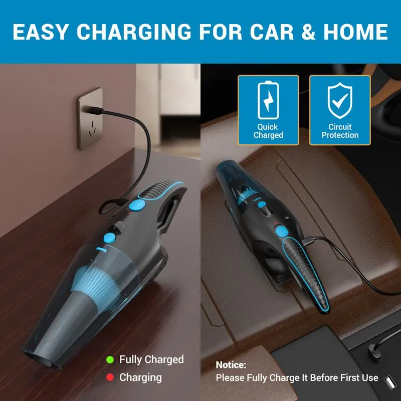 AIRSEE Handheld Vacuum, 13 KPA Cordless Mini Vacuum Cleaner with LED Light & 600ml Dust Cup - Image 7