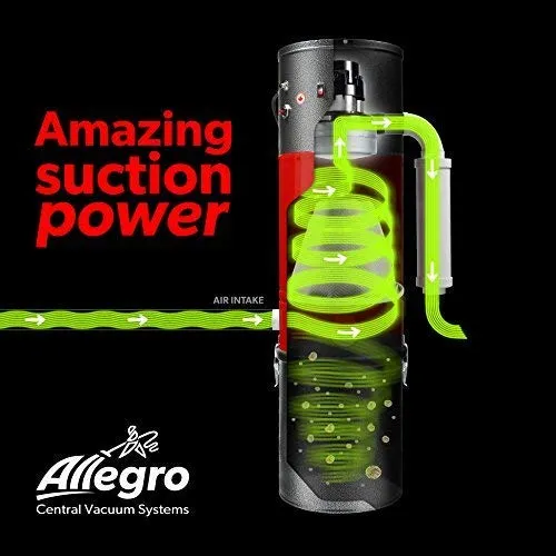 Allegro MU4500 Champion Central Vacuum System for 6,000 Sq Ft Homes with 30 Ft Electric Hose Kit - Image 8