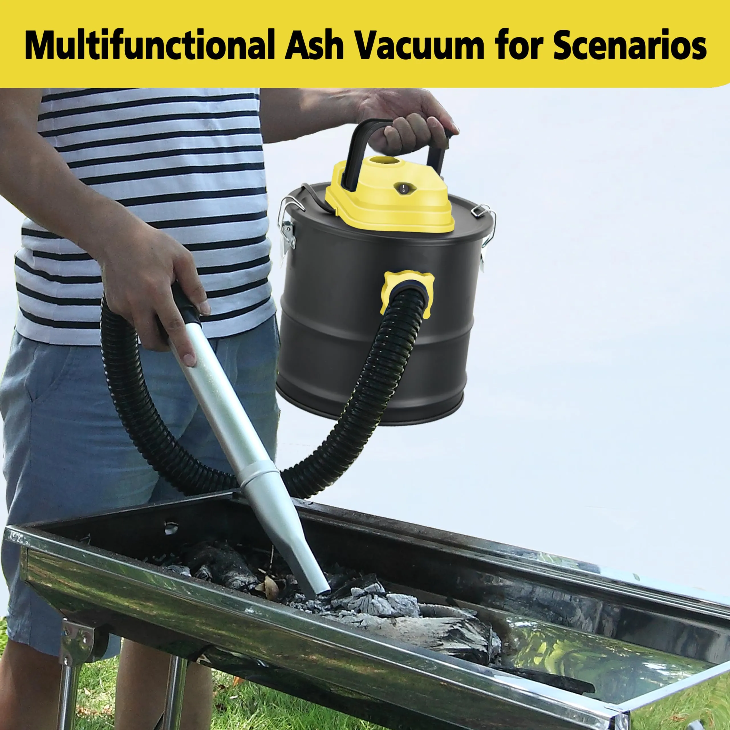 Ash Vacuum Cleaner 4 Gallon with Wheeled Base & 1000W Suction Power for Pellet Stoves & Fireplaces - Image 8
