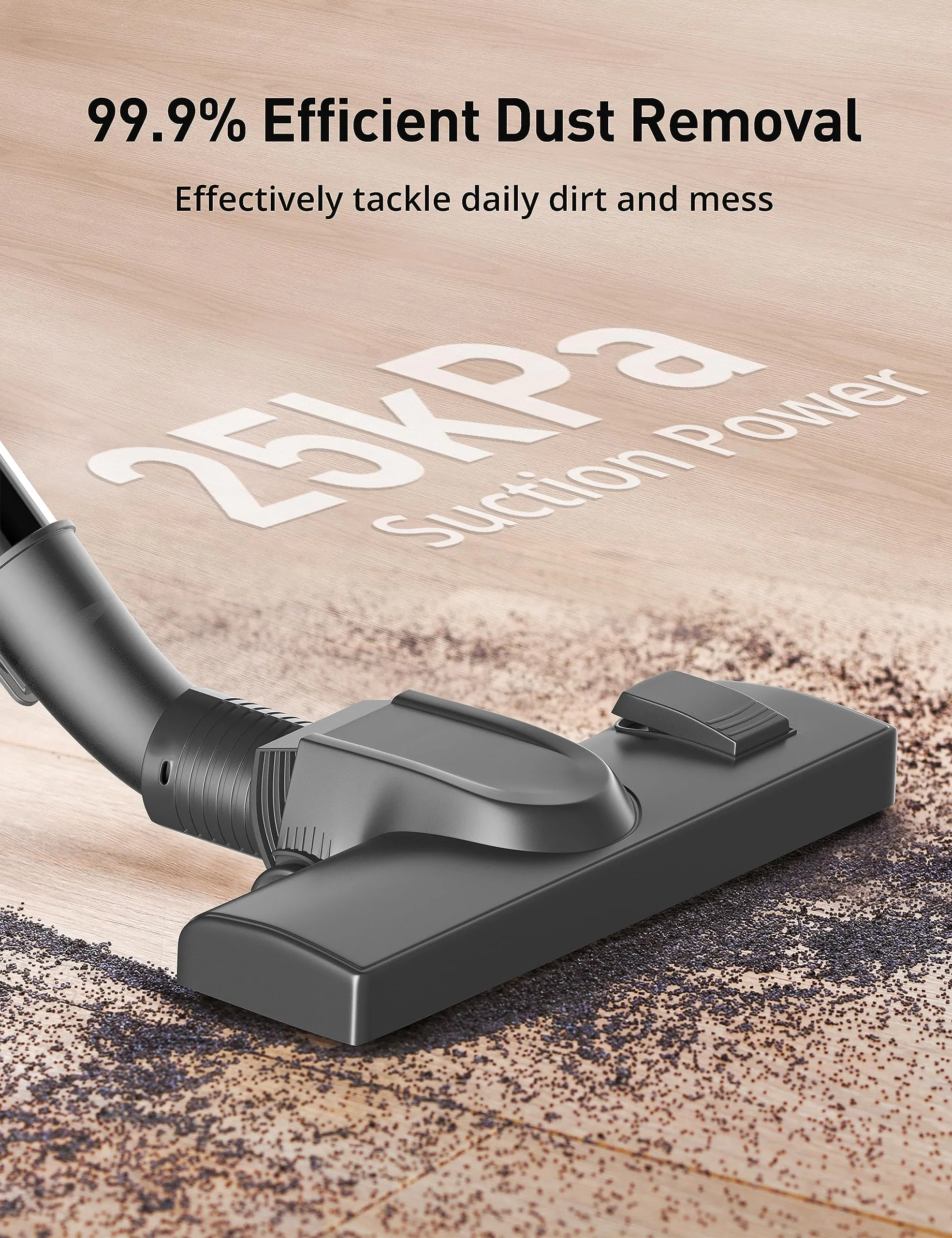 Aspiron Canister Vacuum Cleaner 1300W with Turbo Brush and H13 HEPA Filter for Pet Hair, Blue - Image 2