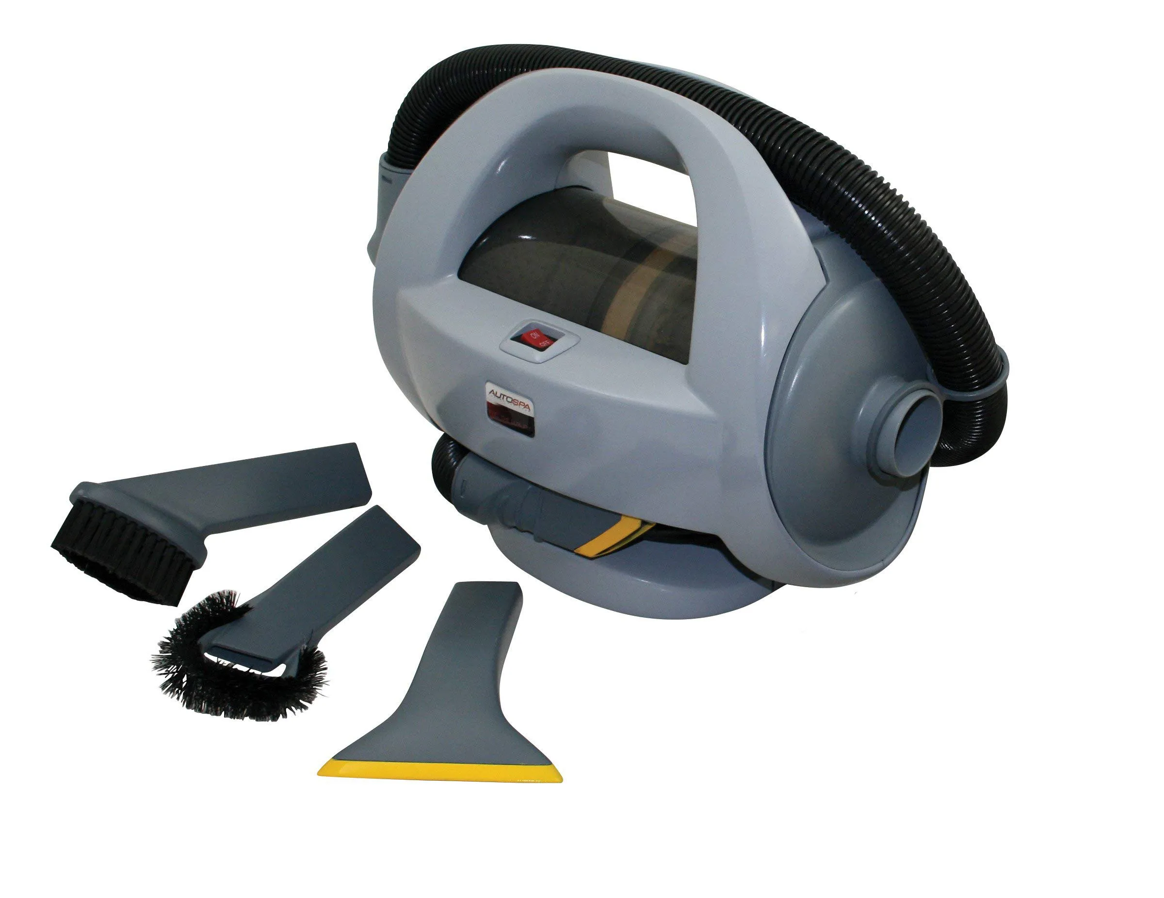 AutoSpa 94005AS Bagless Auto-Vac Hand-Held 120V Vacuum - Grey - Heavy-Duty 560 Watt Motor