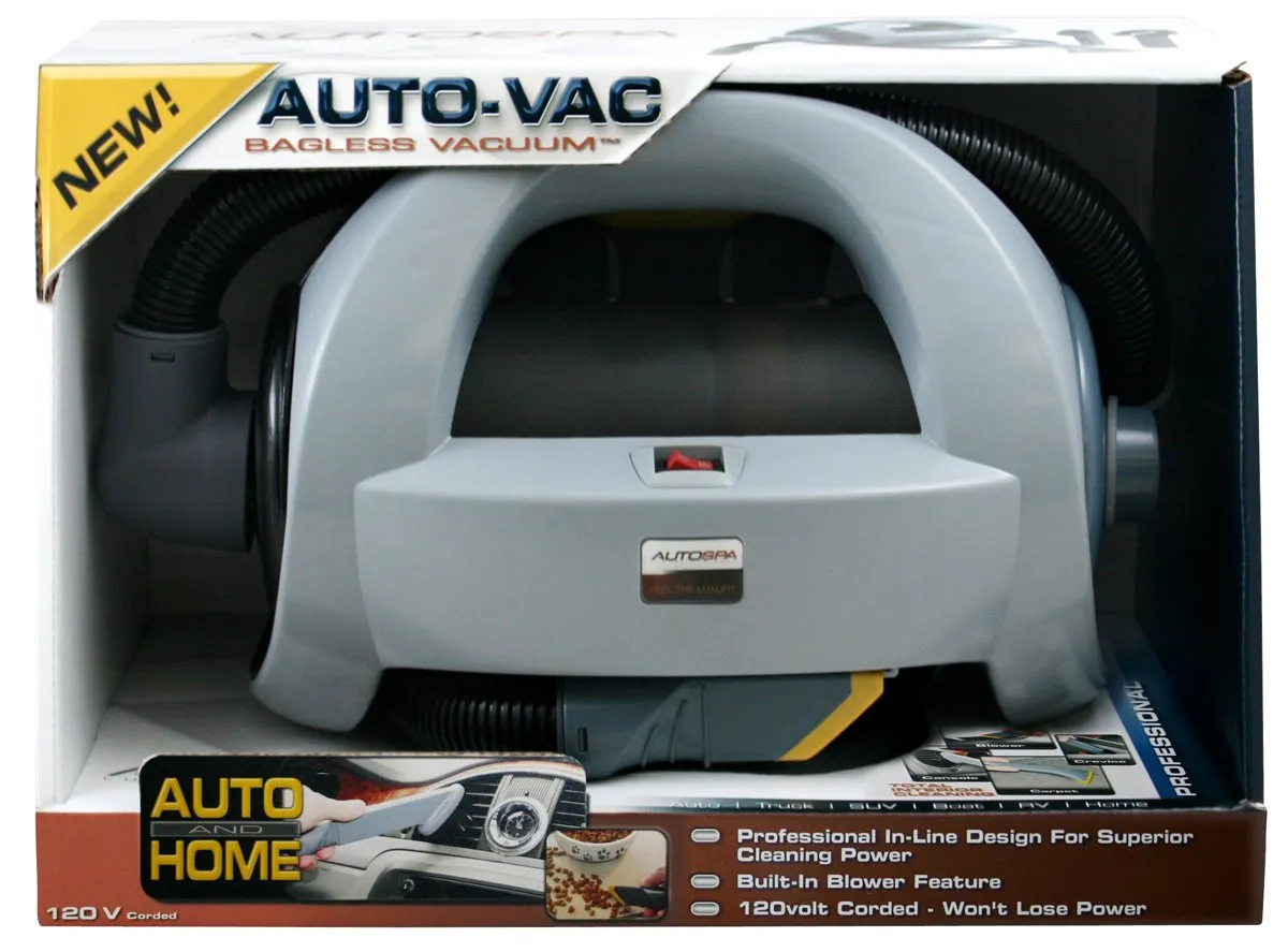 AutoSpa 94005AS Bagless Auto-Vac Hand-Held 120V Vacuum - Grey - Heavy-Duty 560 Watt Motor - Image 2