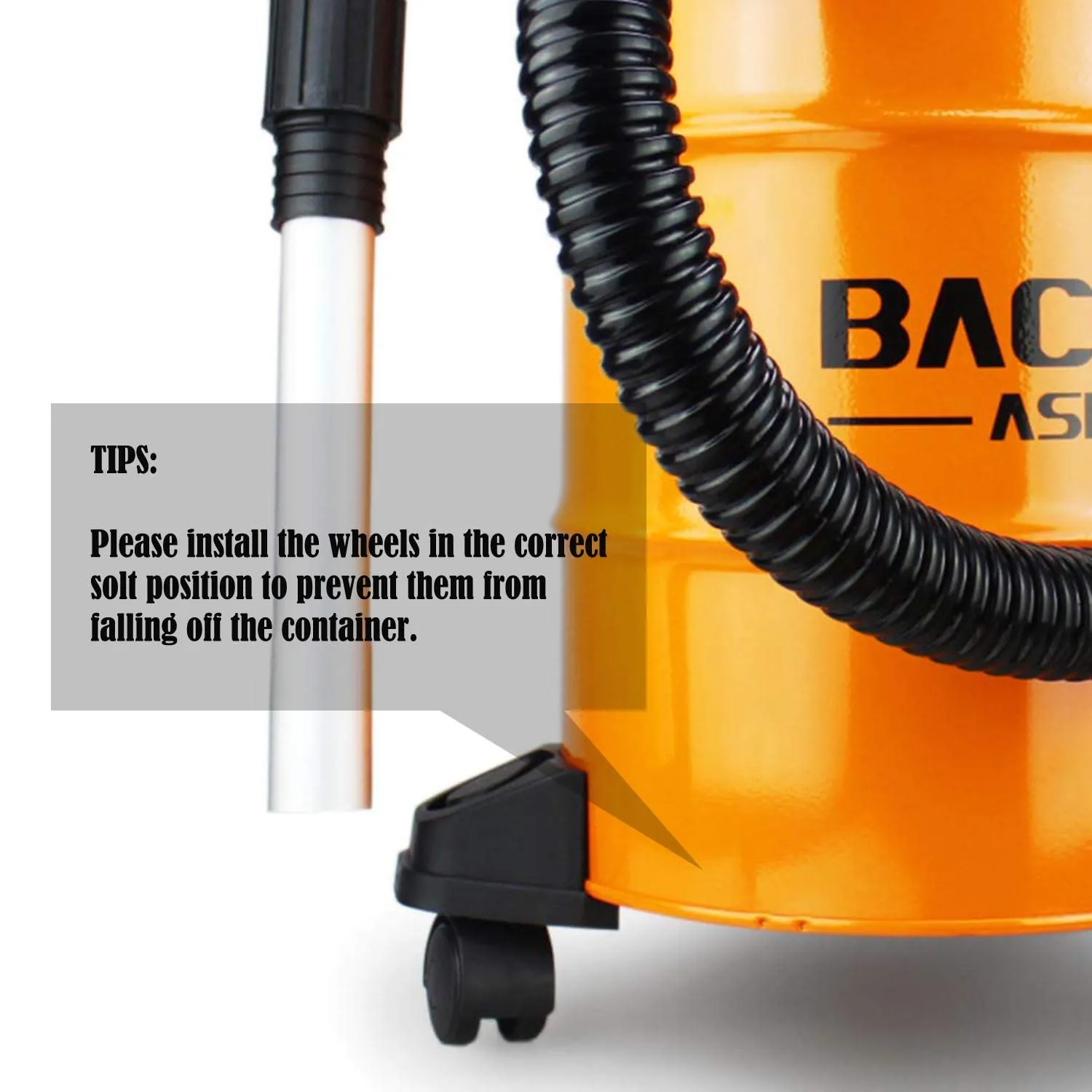 BACOENG 5.3-Gallon Ash Vacuum Cleaner with Double Stage Filtration and Powerful 1200W Motor - Image 6