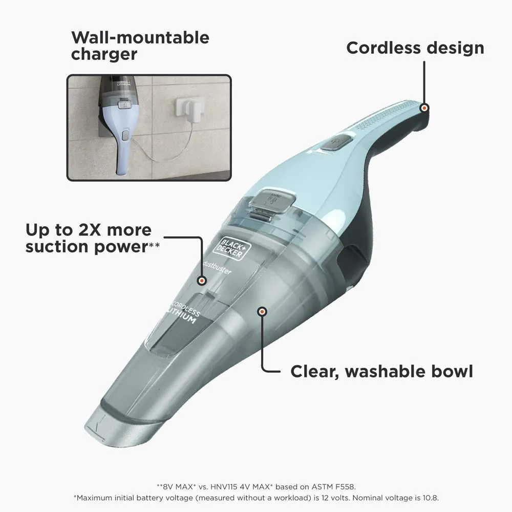 beyond by BLACK+DECKER Cordless Dustbuster Handheld Mini Vacuum Cleaner - Icy Blue, Model HNVC215B12AEV - Image 2