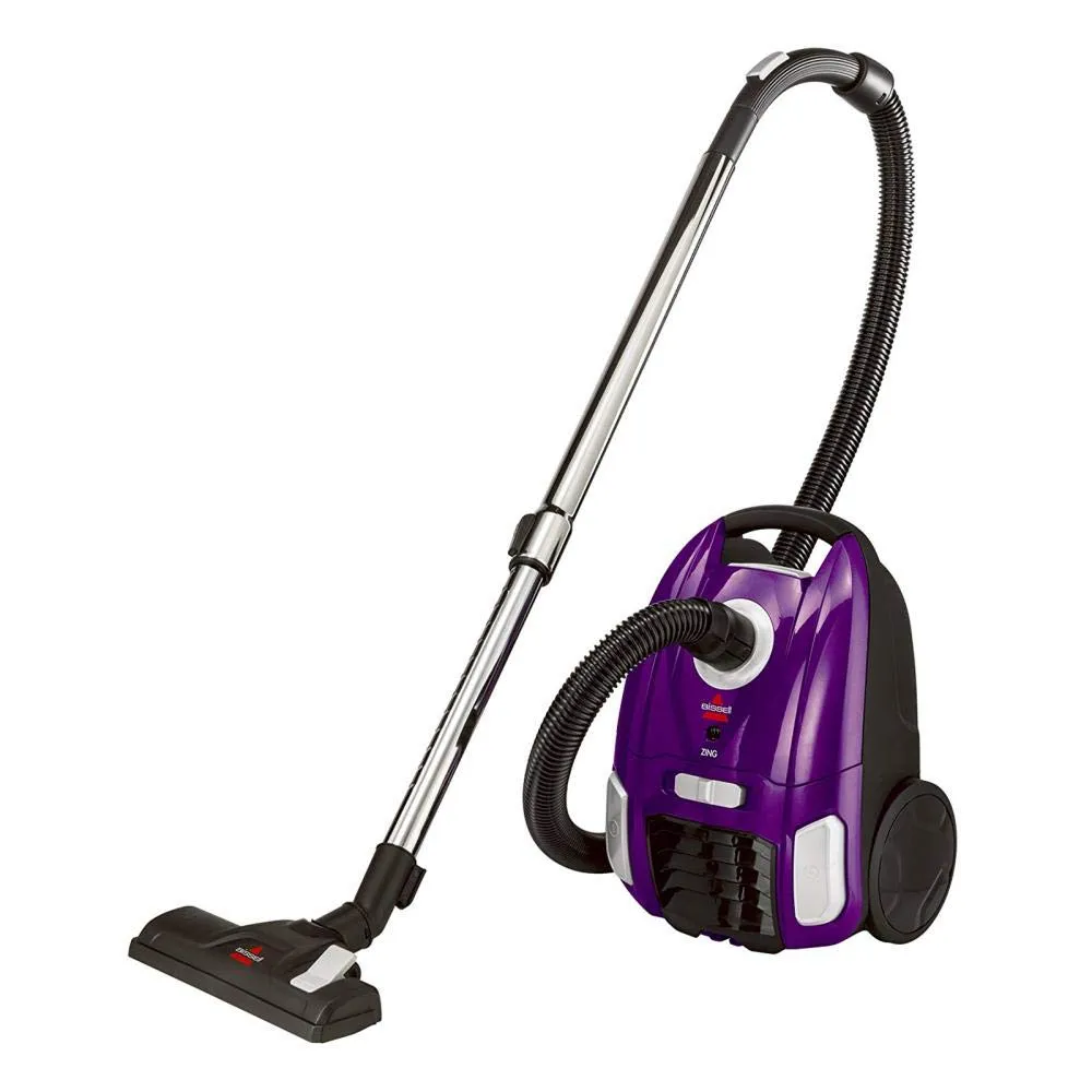 Bissell 2154 Zing Bagged Canister Vacuum in Purple - Compact, Lightweight, and Powerful Cleaning Solution