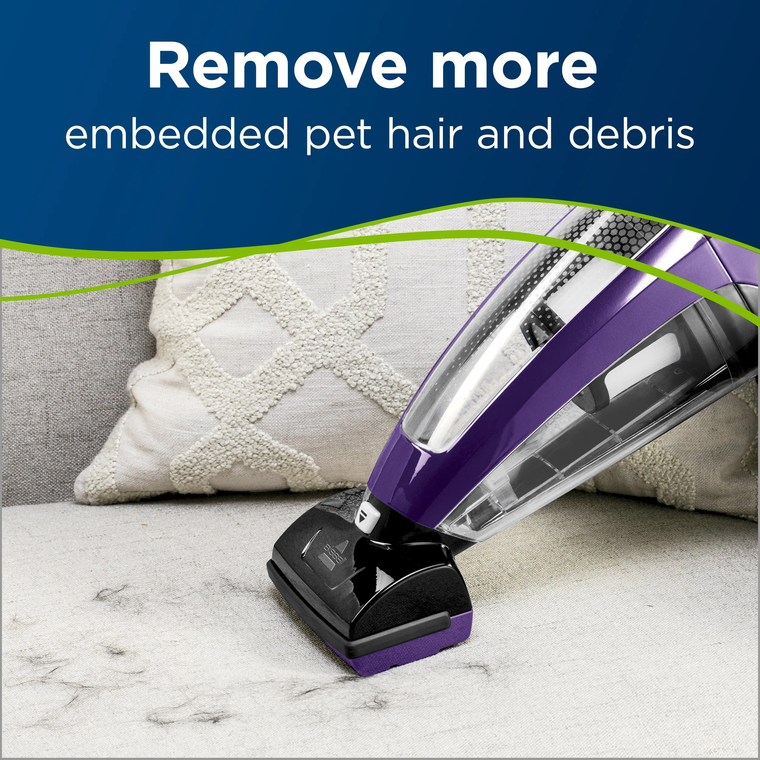 Bissell Pet Hair Eraser Lithium Ion Cordless Hand Vacuum - Purple, 14V Battery, Easy-to-Empty Dirt Tank - Image 3
