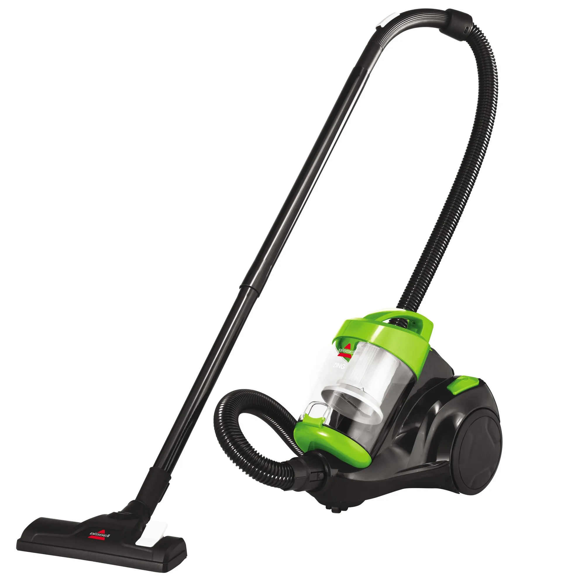 BISSELL Zing Lightweight Bagless Canister Vacuum 2156A in Black/Citrus Lime for Easy Cleaning