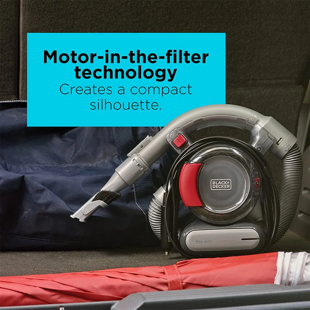 BLACK+DECKER 12V Flexi Automotive Vacuum - Compact Corded Handheld with Flexible Hose & Tools - Image 3