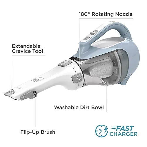 BLACK+DECKER 16V MAX Cordless Hand Vacuum with Charger, Wall Mount & Brush Tool - Powerful Suction - Image 2