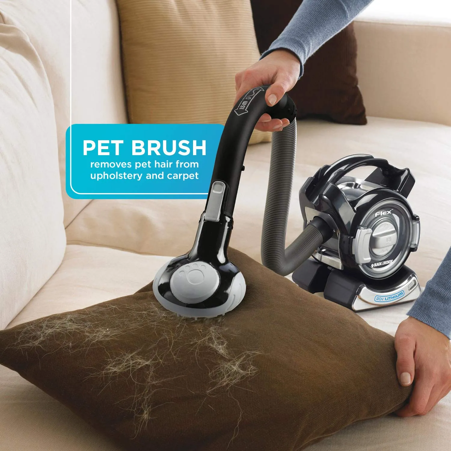 BLACK+DECKER 20V Max Flex Cordless Stick Vacuum with Pet Hair Brush - Versatile & Compact Design - Image 4