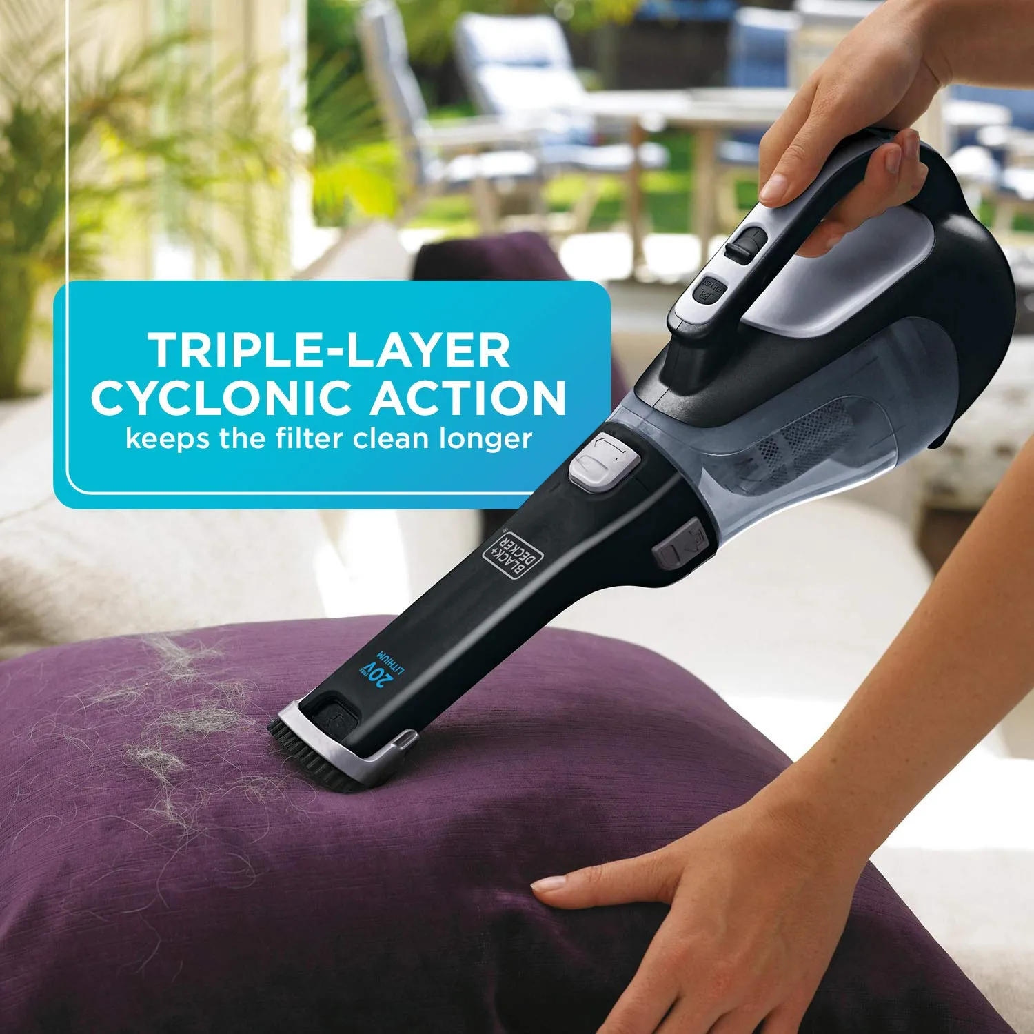 BLACK+DECKER AdvancedClean 20V Cordless Handheld Vacuum for Home and Car, Strong Suction Power - Image 4