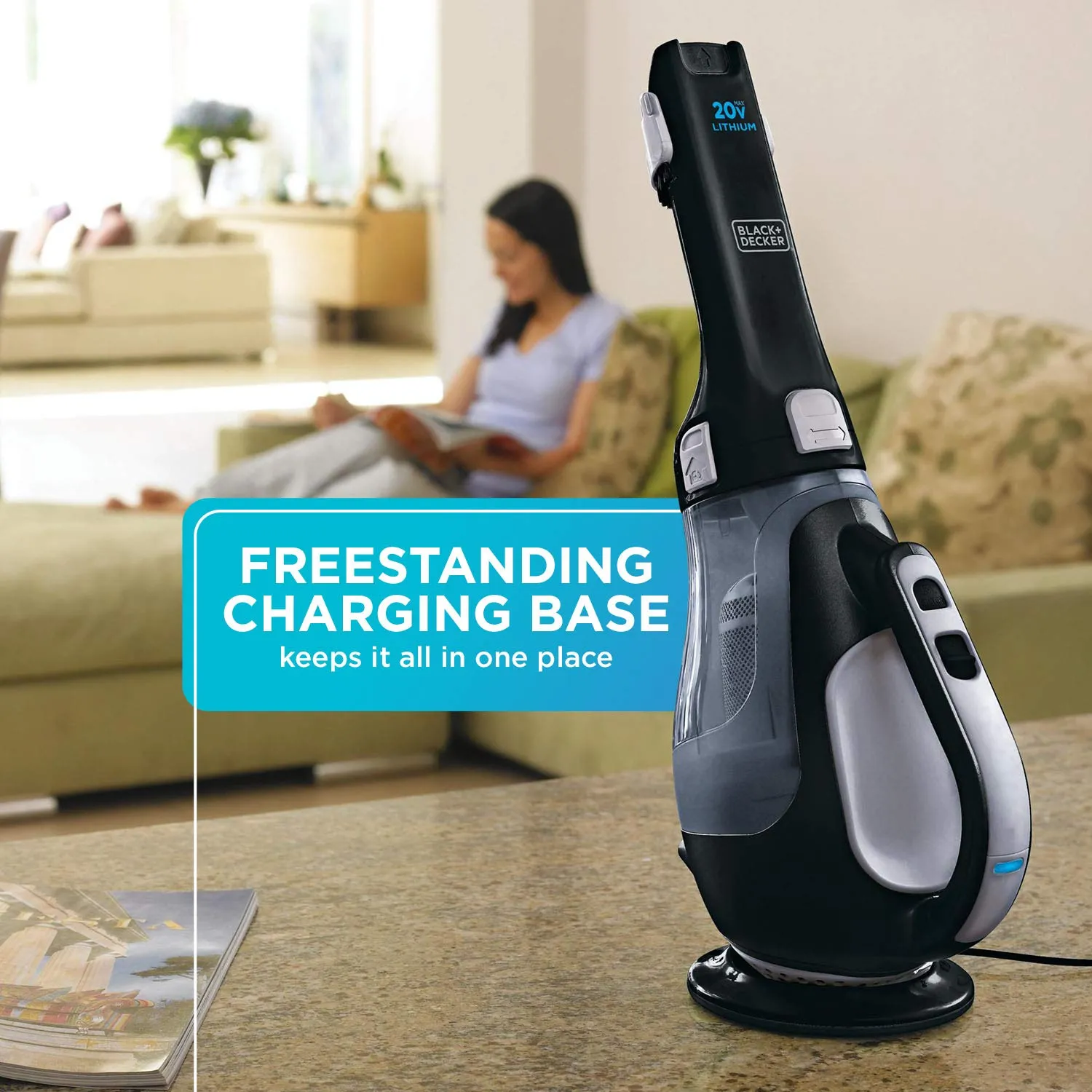 BLACK+DECKER AdvancedClean 20V Cordless Handheld Vacuum for Home and Car, Strong Suction Power - Image 5