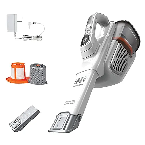BLACK+DECKER AdvancedClean+ Cordless Handheld Vacuum, 4X Suction Power, White, Extra Long Crevice Tool
