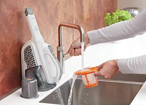 BLACK+DECKER AdvancedClean+ Cordless Handheld Vacuum, 4X Suction Power, White, Extra Long Crevice Tool - Image 7