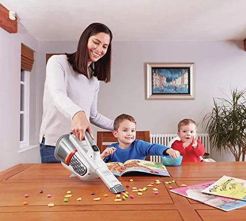 BLACK+DECKER AdvancedClean+ Cordless Handheld Vacuum, 4X Suction Power, White, Extra Long Crevice Tool - Image 8