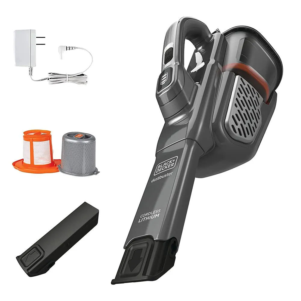 BLACK+DECKER Cordless Dusbuster Vacuum, Gray, 4X Suction Power, XL Dustbin, 2 Speed Modes