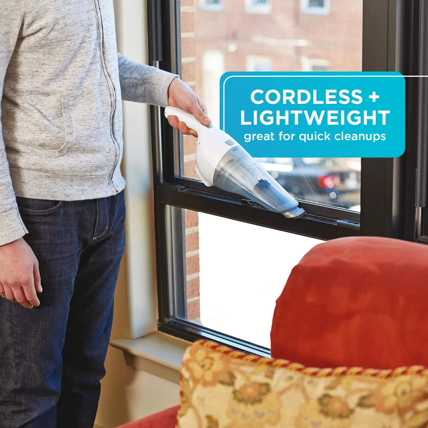 BLACK+DECKER Cordless Hand Vacuum 2Ah, Power White - Lightweight, Bagless, Easy to Clean - Image 3