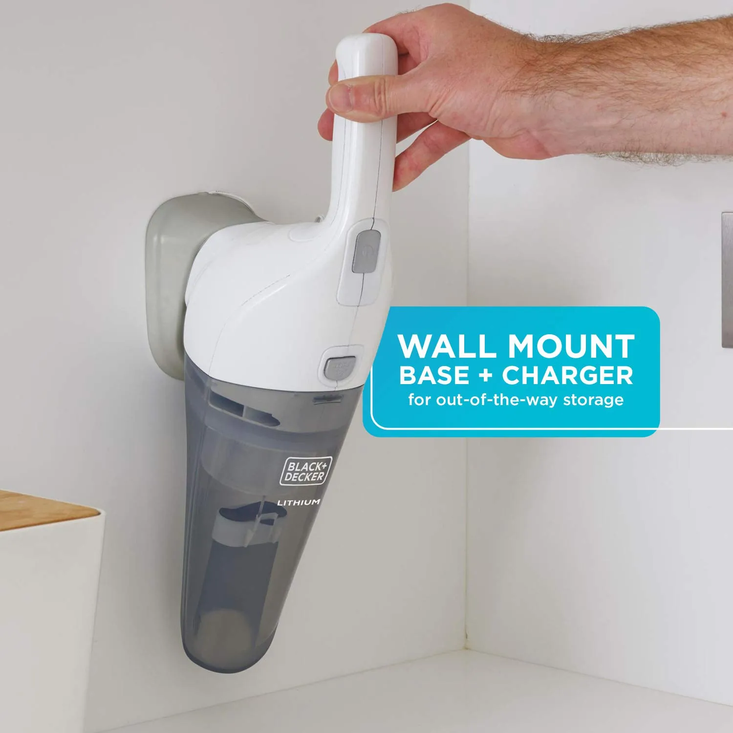 BLACK+DECKER Cordless Hand Vacuum 2Ah, Power White - Lightweight, Bagless, Easy to Clean - Image 5