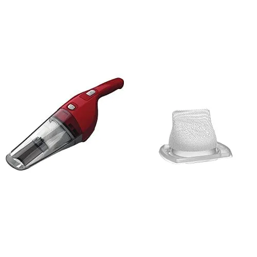 BLACK+DECKER Cordless Handheld Vacuum in Chili Red with Replacement Filter for Quick Cleanups