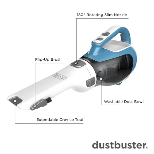 BLACK+DECKER dustbuster AdvancedClean Cordless Handheld Vacuum, 16V, Compact Design, Multi-Surface Use - Image 3