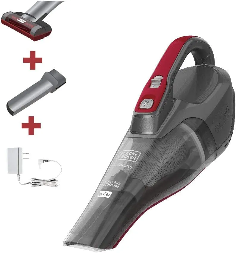 Black+Decker Dustbuster Cordless Handheld Car Vacuum, Gray - Lightweight, Long-Lasting Battery - Image 7
