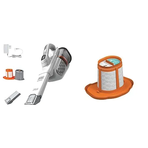 BLACK+DECKER dustbuster Cordless Handheld Vacuum, AdvancedClean+, White, Includes Replacement Filter