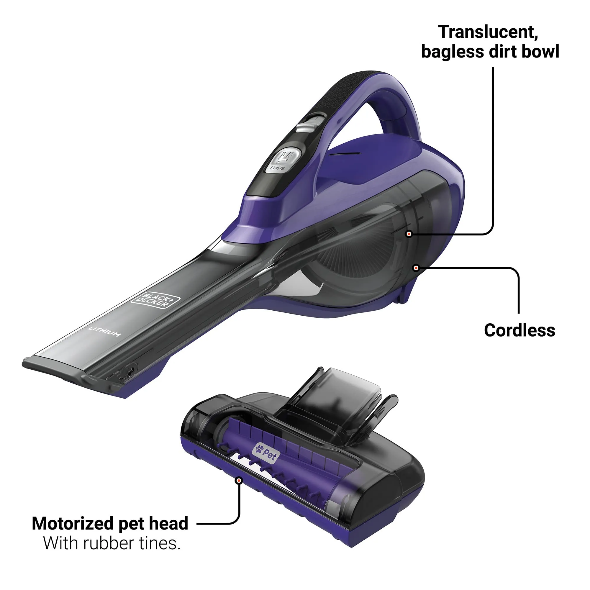 BLACK+DECKER dustbuster furbuster AdvancedClean Cordless Pet Handheld Vacuum - Powerful & Lightweight - Image 2