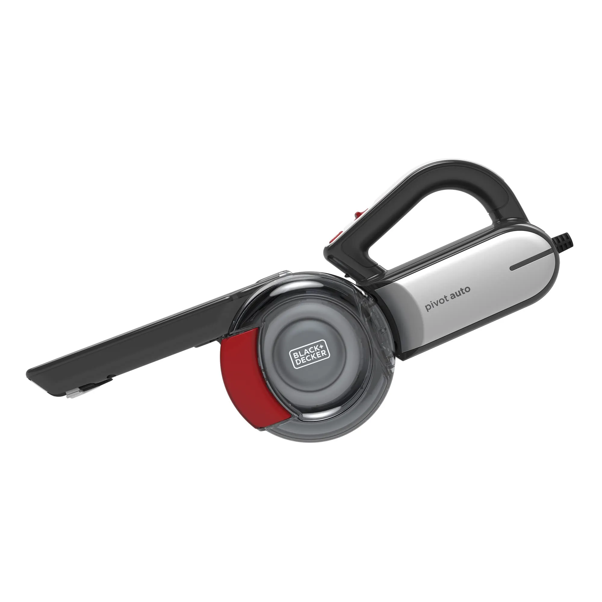 BLACK+DECKER Pivot Vac 12V DC Car Handheld Vacuum with Crevice Tool and Pivoting Nozzle, Black