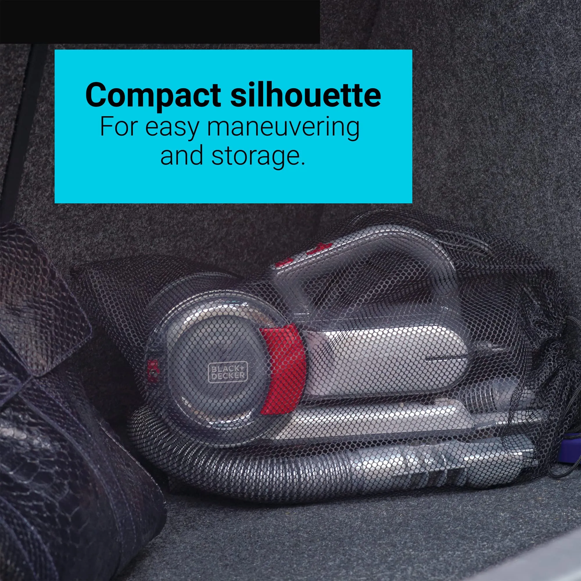 BLACK+DECKER Pivot Vac 12V DC Car Handheld Vacuum with Crevice Tool and Pivoting Nozzle, Black - Image 3