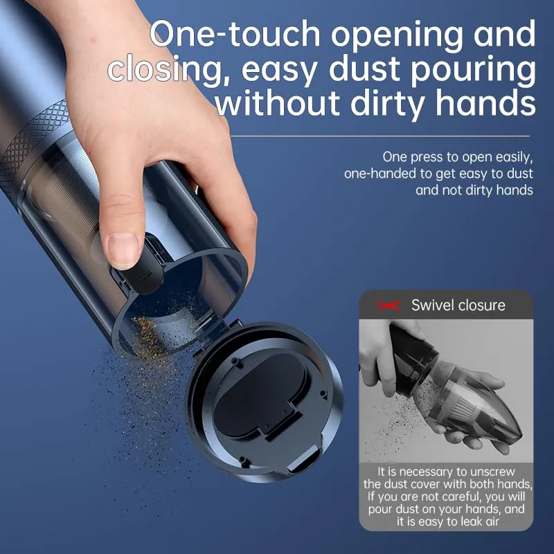 Car Vacuum Cleaner Handheld Cordless Portable Wireless 9000Pa Suction for Car Accessories, Silver - Image 6