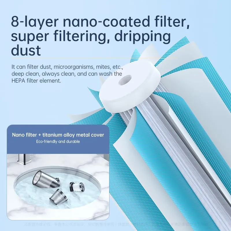 Car Vacuum Cleaner Handheld Cordless Portable Wireless 9000Pa Suction for Car Accessories, Silver - Image 7