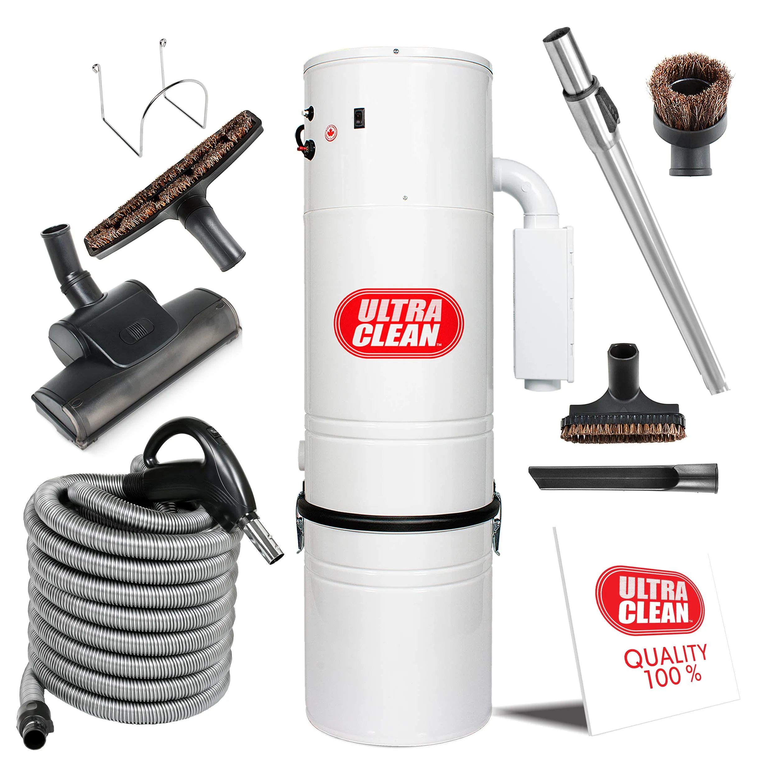 Central Vacuum Ultra Clean Unit for 7,500 sq. ft. with 30ft Hose, Air Turbo Power Nozzle