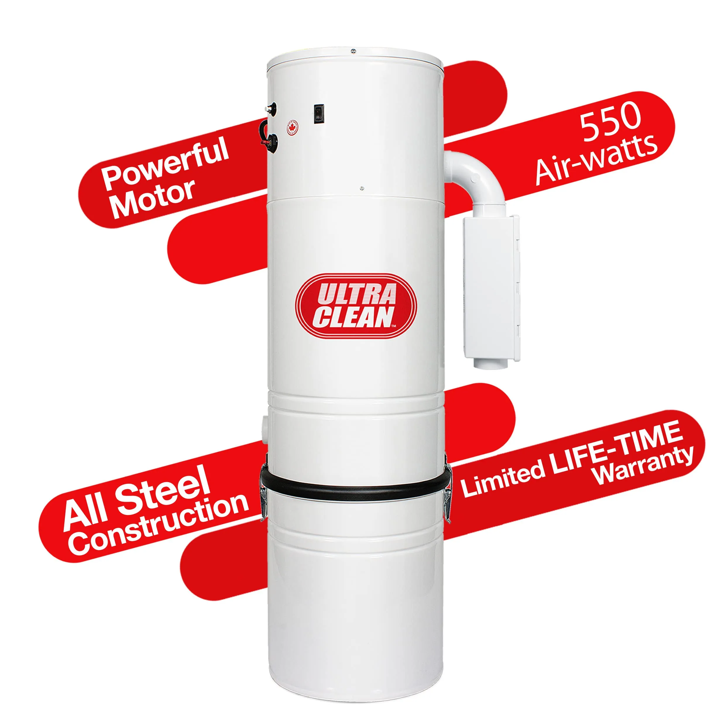 Central Vacuum Ultra Clean Unit for 7,500 sq. ft. with 30ft Hose, Air Turbo Power Nozzle - Image 2