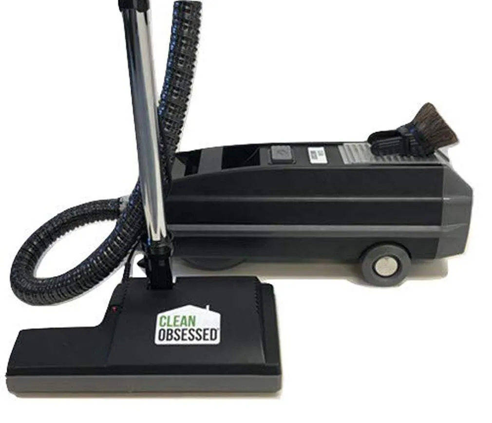 Clean Obsessed CO888 Powerteam Pro Canister Vacuum - Black/Silver, 10.2 Amps, 190 Air Watts