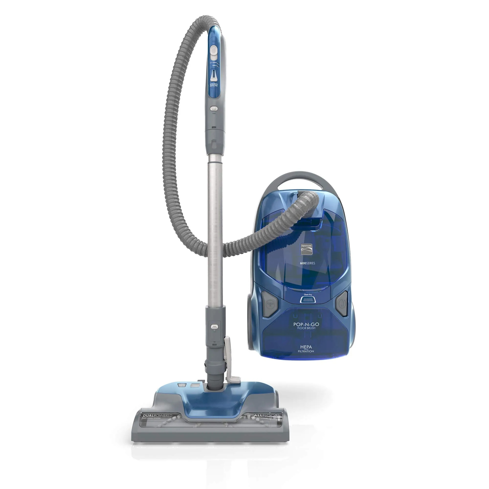 Cleva Kenmore Pet Friendly Pop-N-Go Canister Vacuum – Certified Refurbished, Blue, 90-Day Warranty