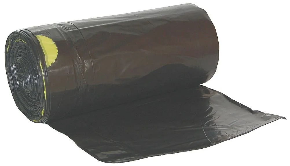 Drawstring Trash Can Liner 55 Gallon Black 100 Pack Super Heavy Strength by Tough Guy